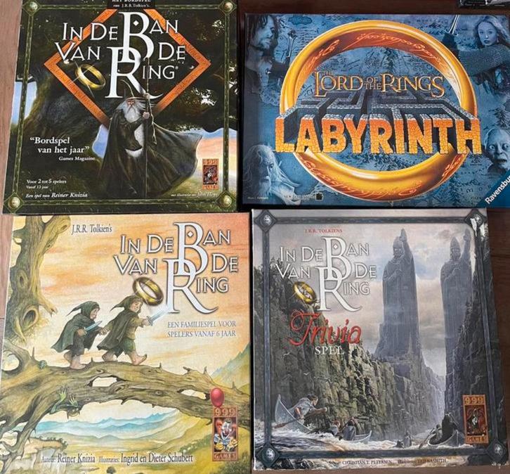 Vier Lords of the Rings bordspellen, incl. Labyrinth, Verzamelen, Lord of the Rings, Nieuw, Spel, Ophalen of Verzenden