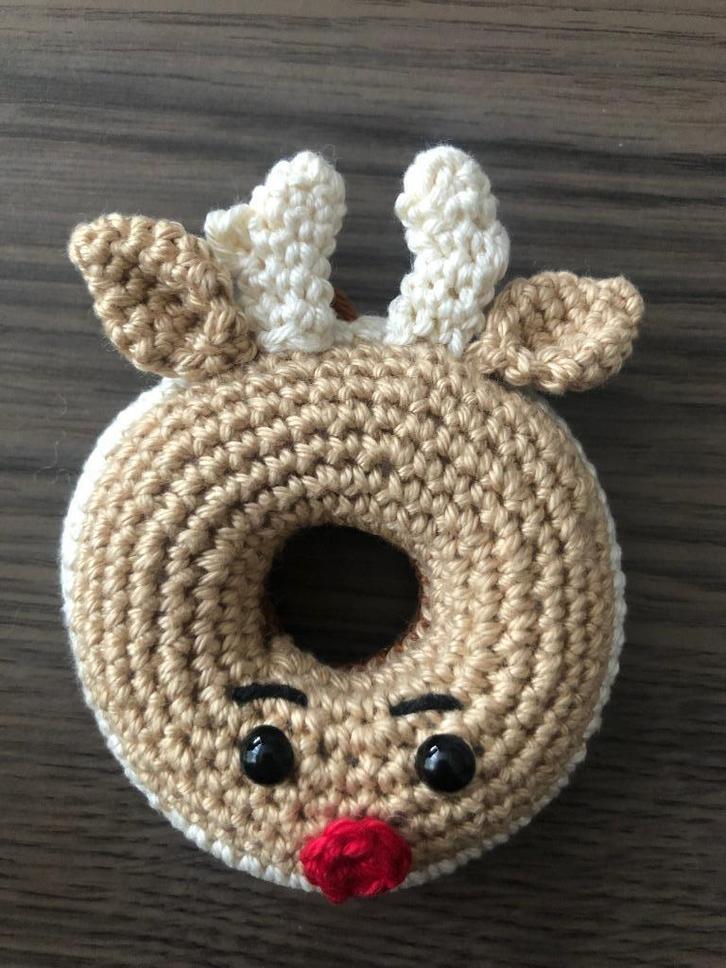 Kersthanger donut - rendier, Diversen, Kerst, Nieuw, Ophalen of Verzenden