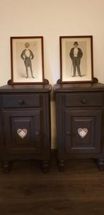 2 brocante nachtkastjes salontafel dressoir eethoek, Ophalen, Zo goed als nieuw