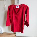 Myhtolon rood linnen shirt met V hals mt S, Ophalen of Verzenden, Gebruikt, Overige typen