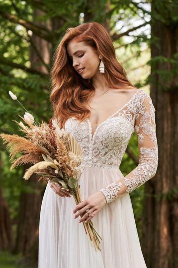 Trouwjurk met lange mouwen 38/40 beschikbaar voor biedingen