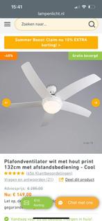 Plafondventilator met verlichting, Huis en Inrichting, Lampen | Hanglampen, Ophalen, Gebruikt, 75 cm of meer