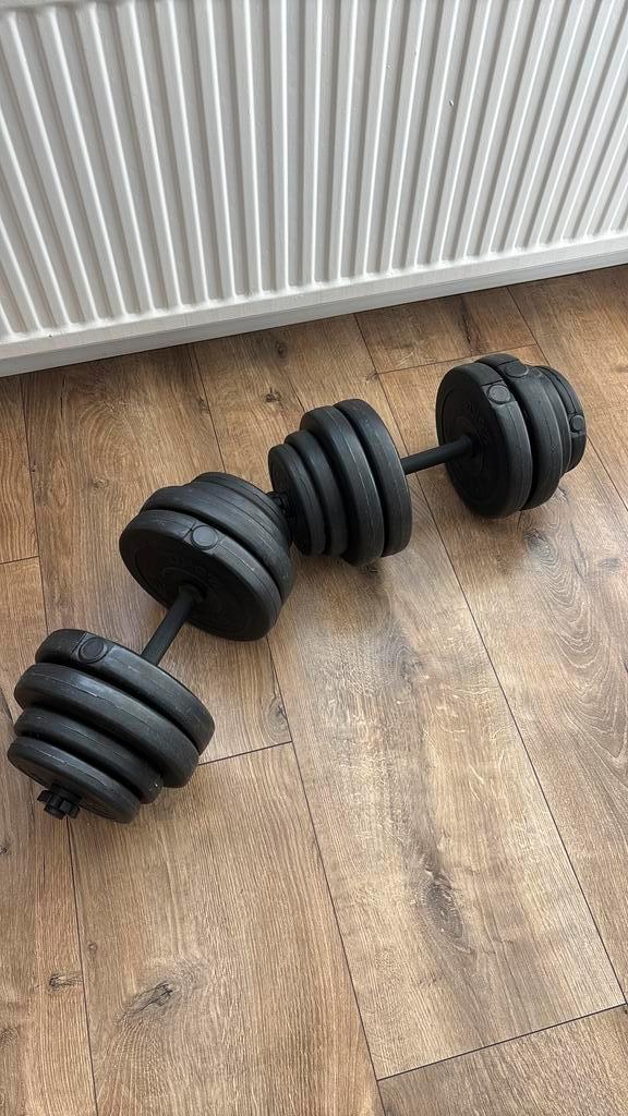 Dumbbell set - Verstelbaar, Sport en Fitness, Fitnessmaterialen, Gebruikt, Dumbbell, Armen, Ophalen