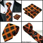 Dennis Gadgets: 100 % zijden stropdas ( 3 delig !! ) DG 0344, Nieuw, Oranje, Met patroon, Ophalen