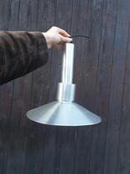 Space age aluminium lamp zilver met paars detail, Huis en Inrichting, Lampen | Hanglampen, Minder dan 50 cm, Gebruikt, Ophalen of Verzenden