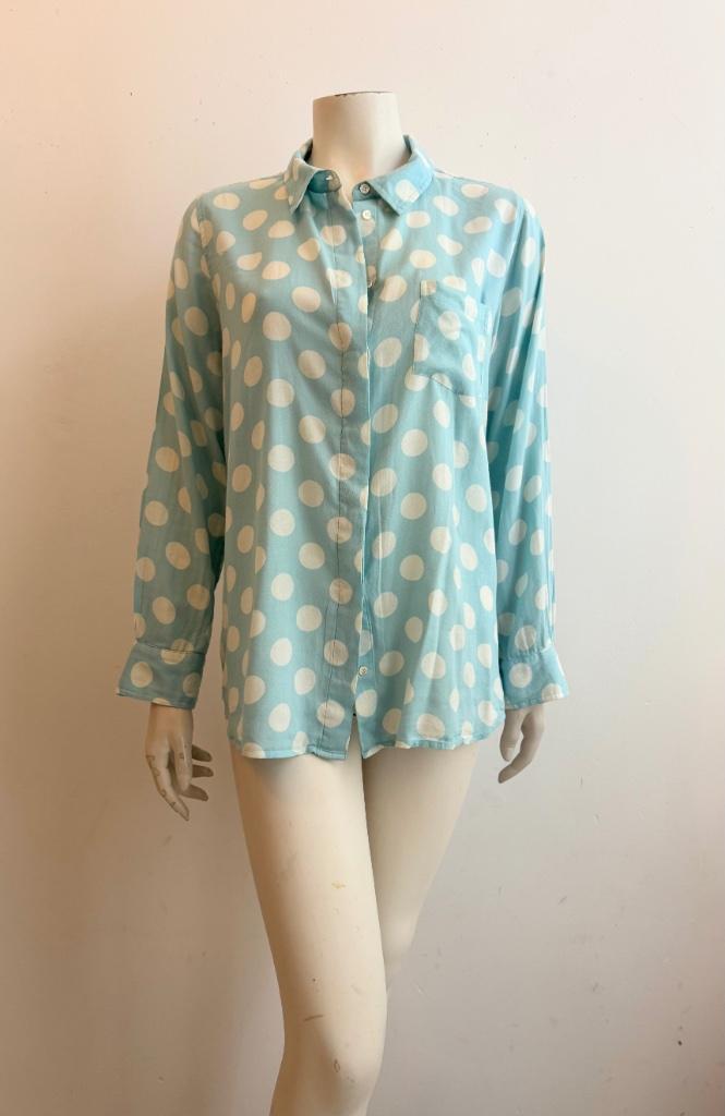 Essentiel Antwerp 42 flanelle bloude polkadot, Kleding | Dames, Blouses en Tunieken, Zo goed als nieuw, Maat 42/44 (L), Zwart