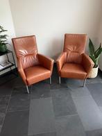 Cognac lederen stoelen, Ophalen, Gebruikt, Twee, Bruin