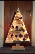 Grote houten kerstboom incl verlichting en deco, Diversen, Kerst, Ophalen