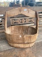 Oude houten emmer uit India, Huis en Inrichting, Gebruikt, Ophalen of Verzenden, Nvt, Nvt