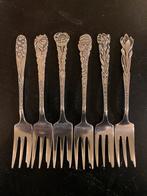 Fraaie set van 6 verzilverde bloemen vorkjes, sola 90 izgst, Antiek en Kunst, Ophalen of Verzenden