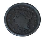 **  1847  -  USA  - One Cent Braided Hair - ECHTE CENT !, Verzenden, Noord-Amerika, Losse munt