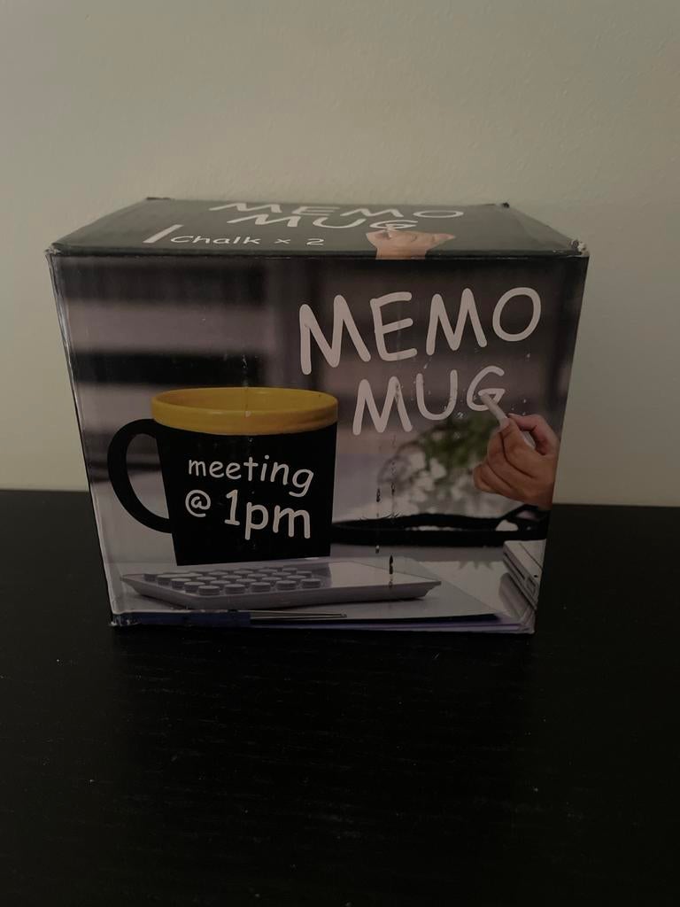 Memo Mok met Krijtjes - Beschrijfbaar!, Ophalen of Verzenden, Zo goed als nieuw