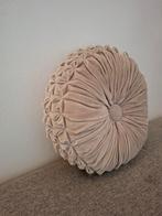 Grijs fluwelen rond kussen 30 cm, Ophalen of Verzenden, Zo goed als nieuw, Grijs, Rond