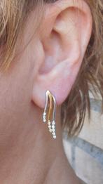 18 karaat gouden bicolor set oorbellen en hanger nr.292, Sieraden, Tassen en Uiterlijk, Antieke sieraden, Verzenden, Goud, Overige typen