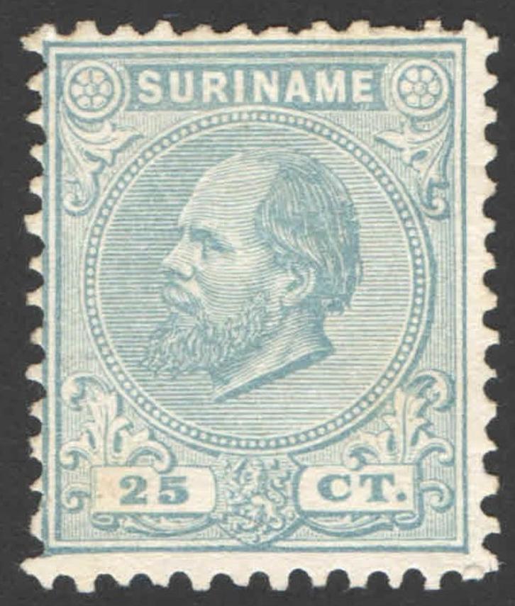 Suriname NVPH nr 10 ongebruikt Koning Willem III 1880, Postzegels en Munten, Postzegels | Suriname, Postfris, Verzenden