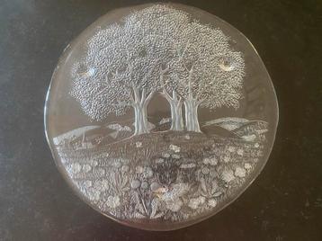 Glazen serveer platea / decoratief bord 34cm beschikbaar voor biedingen