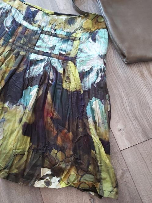 Fantastisch zijde katoen a-lijn rok plooitjes 38 40, Kleding | Dames, Rokken, Zo goed als nieuw, Maat 38/40 (M), Groen, Verzenden