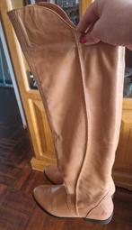 Leren dameslaars beige camel mt 39 zgan, Hoge laarzen, Beige, Ophalen of Verzenden, Zo goed als nieuw