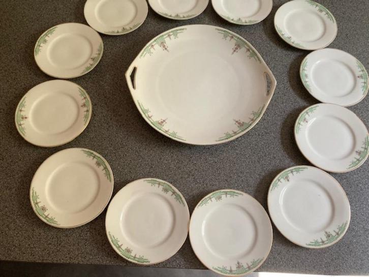 porselein gebakstel van Jaeger Zeller & Co art deco, Antiek en Kunst, Antiek | Servies los, Ophalen of Verzenden