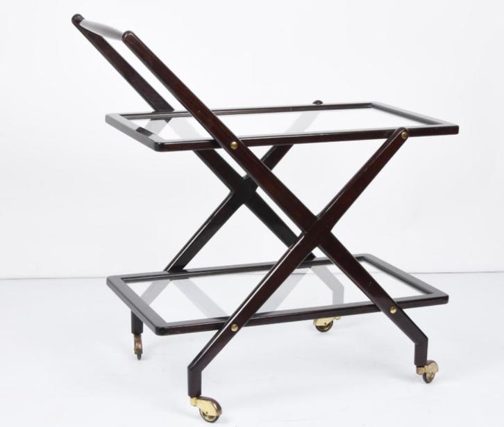 Midcentury Italiaanse serveerwagen,, Antiek en Kunst, Antiek | Woonaccessoires, Ophalen of Verzenden