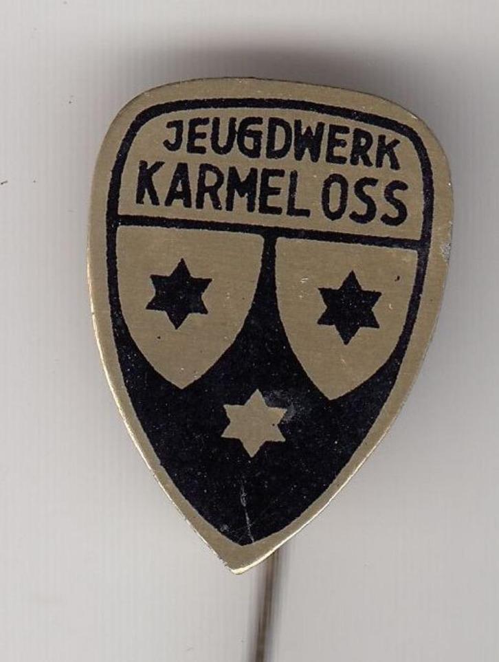 Scouting Jeugdwerk Karmel Oss speldje, Verzamelen, Speldjes, Pins en Buttons, Gebruikt, Speldje of Pin, Overige onderwerpen, Ophalen of Verzenden