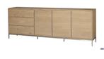 Eikenhouten dressoir PUUR Woondesign, Huis en Inrichting, Kasten | Dressoirs, Ophalen, Gebruikt, Eikenhout, 200 cm of meer