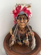 Kunststof Indianen opperhoofd beeld 30 cm hoog, Ophalen of Verzenden, Zo goed als nieuw