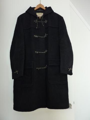 jas zwart coat black Leidse Duffel 100& wol capuchon maat 52 beschikbaar voor biedingen
