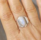 Zilveren ring met natuurlijke R. Maansteen zilver 925, Sieraden, Tassen en Uiterlijk, Ringen, 18 tot 19, O.T., Wit, Nieuw