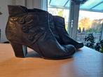 Leren schoenen Mt 40, Zwart, Lage of Enkellaarzen, Ophalen of Verzenden, Gedragen