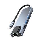 Usb BYL-2007 Type C Multipoort Adapter USB, 4K Hdmi, LAN,PD, Audio, Tv en Foto, Audiokabels en Televisiekabels, Nieuw, Ophalen of Verzenden