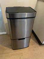 Rvs hands free vuilnis scheiden Emmer, Ophalen, 40 liter of meer, Zo goed als nieuw, Rvs