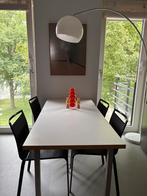 Eetafel wit met rvs u-poten 150 x 75 cm, Huis en Inrichting, Tafels | Eettafels, Ophalen, 100 tot 150 cm, 50 tot 100 cm, Vier personen
