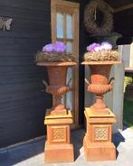 Gietijzeren tuinvazen tuinvaas bloempot bloembak op sokkel, Ophalen, Nieuw