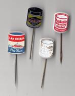 Lak Muurverf Lakko Piet Hein Kingston Kurust speldjes, Verzamelen, Speldjes, Pins en Buttons, Gebruikt, Niet vindbaar, Niet vindbaar