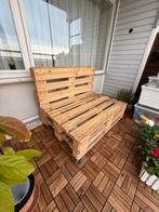 Palletbank van EPAL pallets met wielen, Tuin en Terras, Ophalen, Gebruikt, Hout