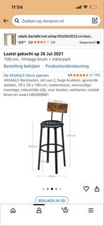 VASAGLE Barkrukken - Set van 4, Huis en Inrichting, Barkrukken, Ophalen, Gebruikt, Met voetsteun, 60 tot 90 cm