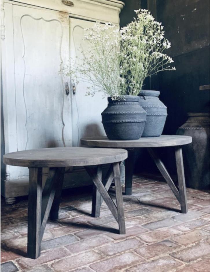 Geweldige RONDE SALONTAFELS * oud, landelijk * Huisje Sfeer, Huis en Inrichting, Tafelonderdelen, Nieuw, 50 tot 100 cm, 50 tot 100 cm