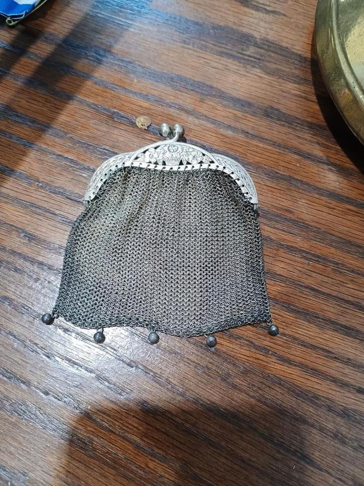 Zilveren beugelbeursje beurs, Sieraden, Tassen en Uiterlijk, Portemonnees, Gebruikt, Overige merken, Overige kleuren, Ophalen