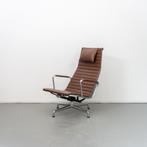1x Vitra Eames EA 124 Fauteuil Bruin Leer - Chroom, Huis en Inrichting, Niet ingevuld, Niet ingevuld, 75 tot 100 cm, Ophalen of Verzenden