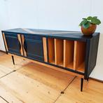 Prachtig massief houten dressoir platenkast zwart, Huis en Inrichting, Ophalen of Verzenden, Zo goed als nieuw, 25 tot 50 cm