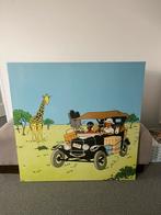 Schilderij van kuifje in afrika, Antiek en Kunst, Kunst | Schilderijen | Klassiek, Ophalen of Verzenden