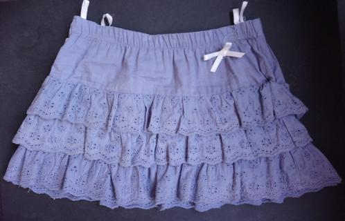 Schattige blauw rokje franjes van kant (maat 122 - 128), Kinderen en Baby's, Kinderkleding | Maat 122, Zo goed als nieuw, Meisje