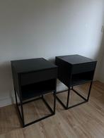 IKEA VIKHAMMER Nachtkastjes - Zwart, Huis en Inrichting, Slaapkamer | Nachtkastjes, Ophalen, Gebruikt, Minder dan 45 cm, Minder dan 55 cm