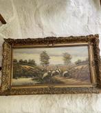 Klassiek Schilderij Herder met Schapen in Vergulde Lijst, Antiek en Kunst, Kunst | Schilderijen | Klassiek, Ophalen of Verzenden