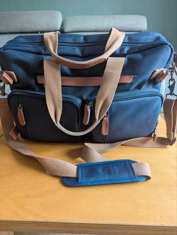 School-of werktas, Sieraden, Tassen en Uiterlijk, Tassen | Schooltassen, Gebruikt, Schoudertas, 40 tot 50 cm, 30 tot 40 cm, Blauw