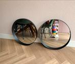 2 Ronde zwarte spiegels - 47,5 cm diameter, Ophalen, Minder dan 50 cm, Gebruikt, Rond