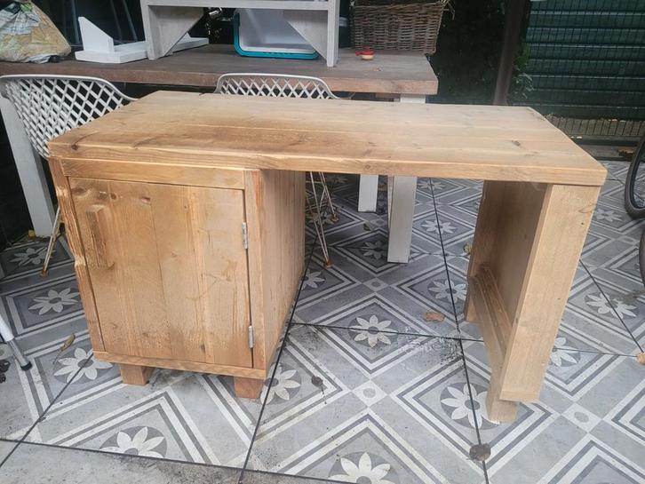 Steigerhouten bureau, Huis en Inrichting, Bureaus, Gebruikt, Bureau, Ophalen
