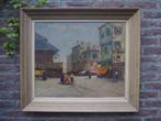 Jelle Hoogstra (1924-2003) - markt Frankrijk, Antiek en Kunst, Kunst | Schilderijen | Klassiek, Ophalen of Verzenden