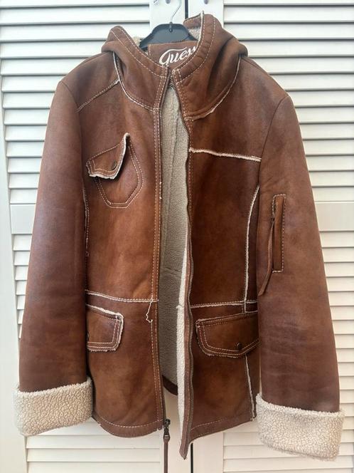 Guess leather look jacket size S, Kleding | Dames, Jassen | Winter, Zo goed als nieuw, Maat 36 (S), Bruin, Ophalen of Verzenden